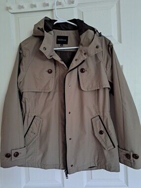 Elle Tan Varsity Jacket with Dark Trim